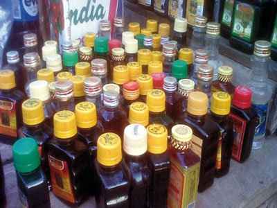 bottles of assorted