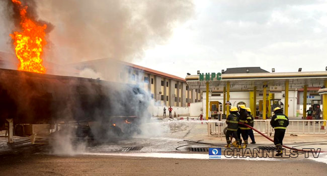 Petrol tanker explodes