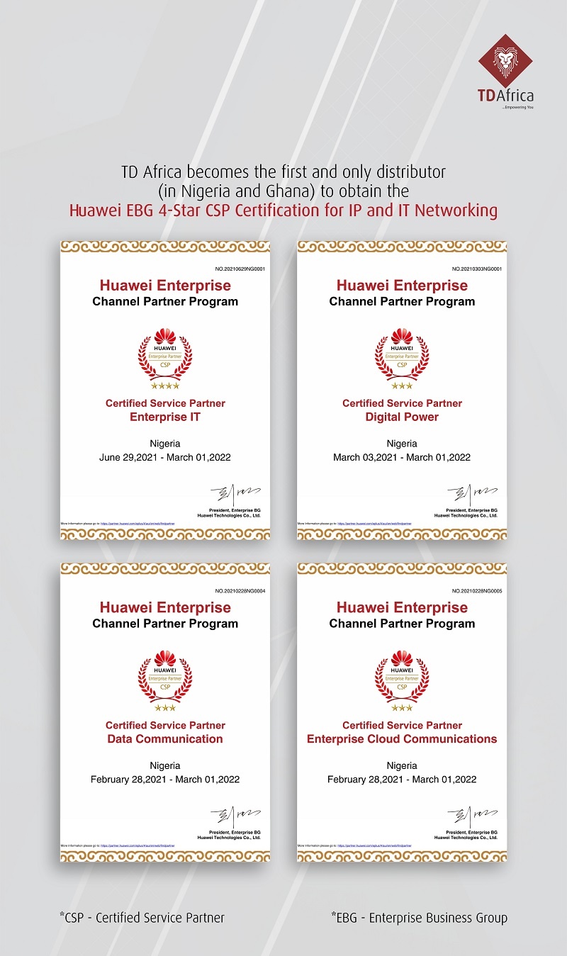 TD Huawei EBG 4-Star CSP Certification for IP and IT Networking