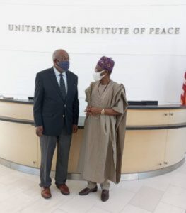 Lai Mohammed with Johnnie Carson