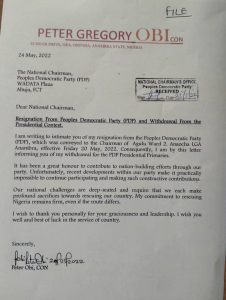 Peter Obi quits PDP