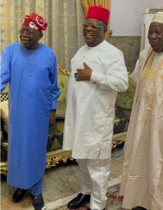 Tinubu with Umahi and Ganduje during the visit