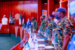 Buhari meeting with security chiefs