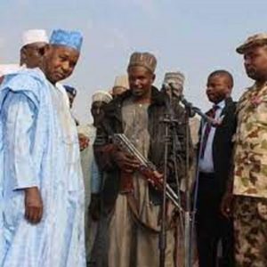 Governor Bello Masari with terrorists in the days of failed negotiation
