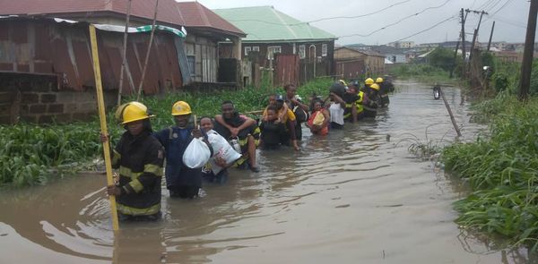 NEMA officials helping survivors out of the disaster zone