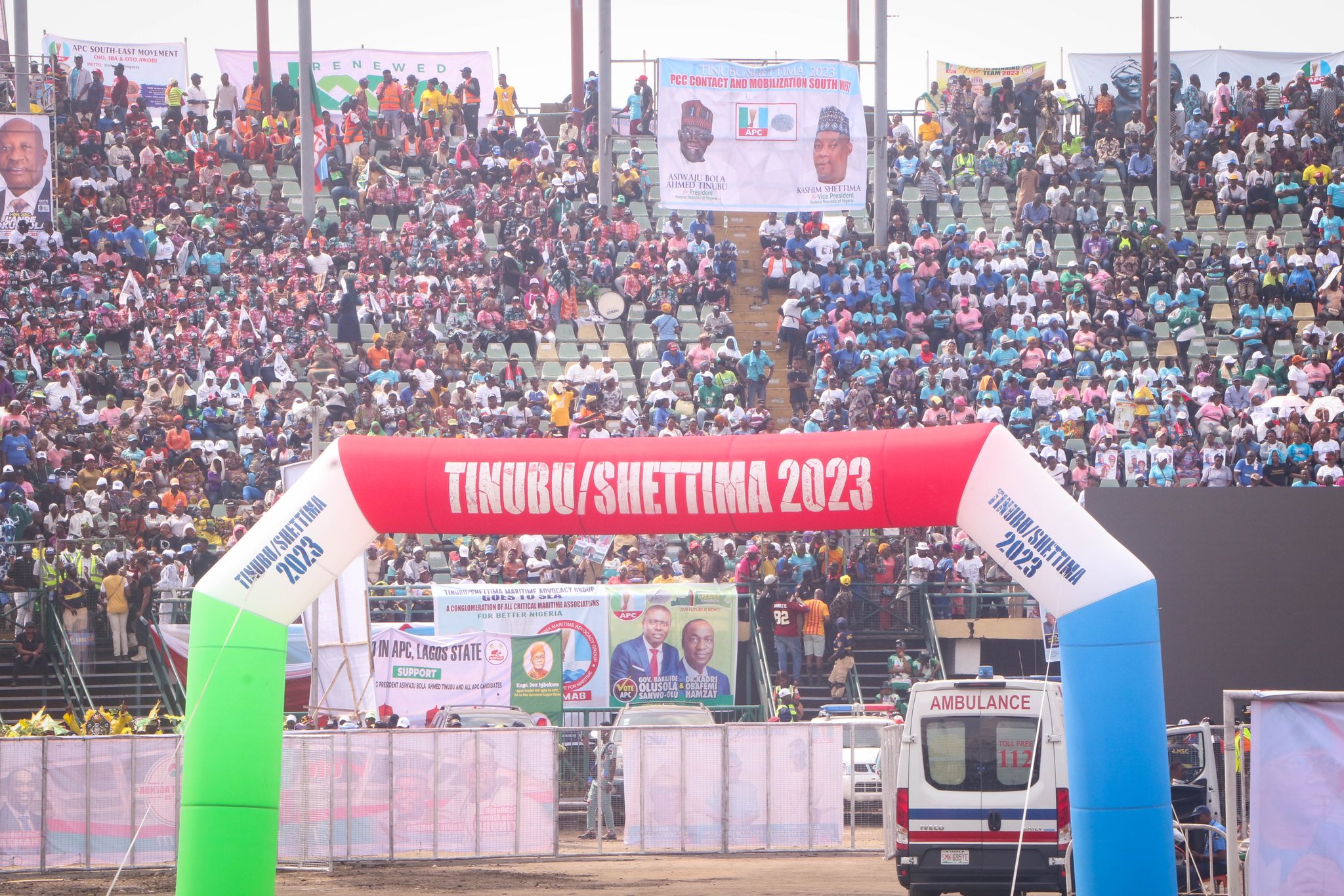 Tinubu shuts down Lagos as APC rally records mammoth crowd