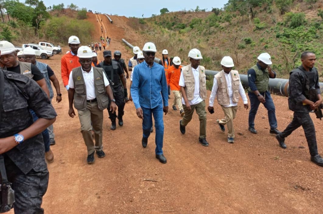 Malam Mele Kyari, Group CEO, Nigerian National Petroleum Company Limited with other stakeholders at the inspection of ongoing construction of the Ajaokuta-Kaduna-Kano (AKK) Gas Pipeline and Station project site in Kogi