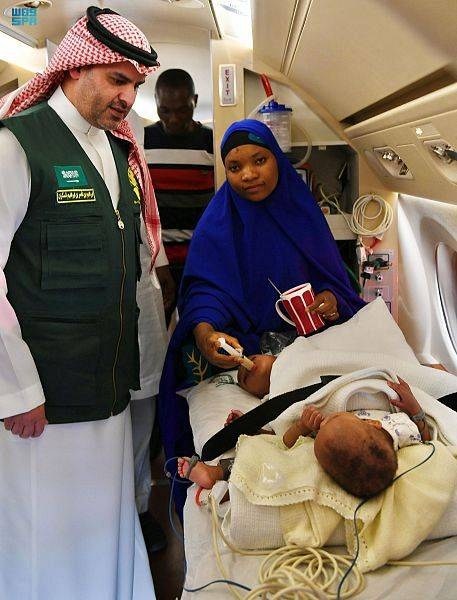 Nigerian conjoined twins Hassana and Hasina arrive in Riyadh for evaluation: Courtesy Saudi Gazette
