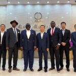 File: From left: Alex Wang, General Manager, Support and Coordination Department, CCECC Nigeria Ltd; GAO Song, Secretary of the CCECC Board; Charles Aniagwu, Delta State Commissioner for Works (Rural Roads) & Public Information; Rt. Hon. Sheriff Oborevwori, Governor, Delta State; Chen Sichang, President, CCECC; Bob Nakpodia, Technical Assistant to Governor Oborevwori; Irvin Guo, Deputy Managing Director, CCECC Nigeria; Eric Shen, Executive Director, South East Regional Office, CCECC Nigeria Ltd; and Star Hui, Delta Area Manager, CCECC Nigeria Ltd, during a visit of His Excellency, Rt. Hon. Sheriff Oborevwori, Governor of Delta State, to the CCECC Global Headquarters in Beijing, China.